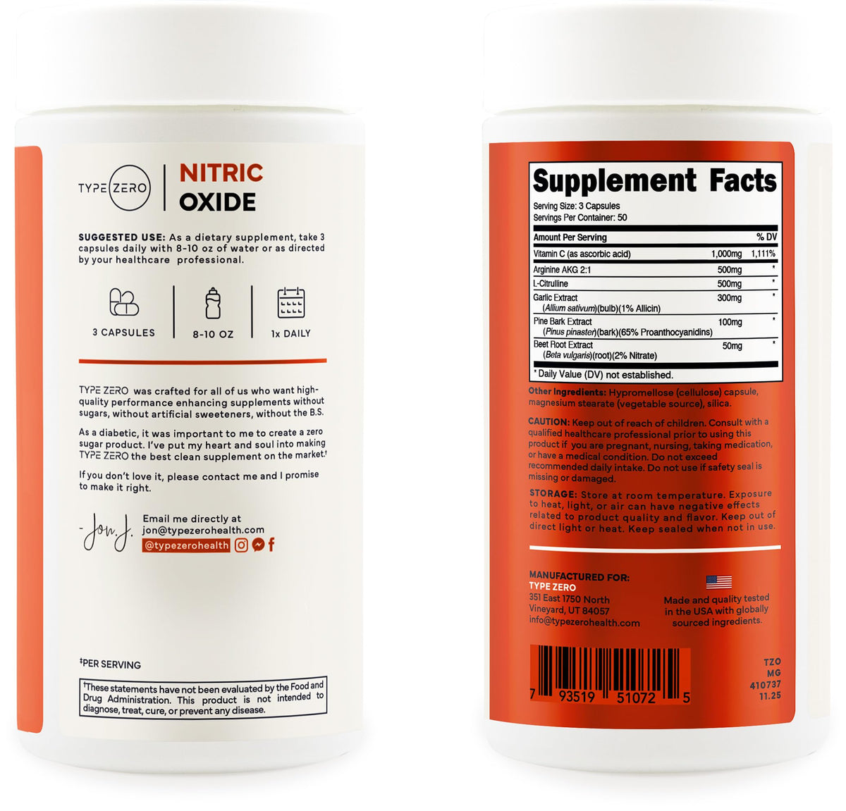 Nitric Oxide Booster 150 Veggie Capsules O644