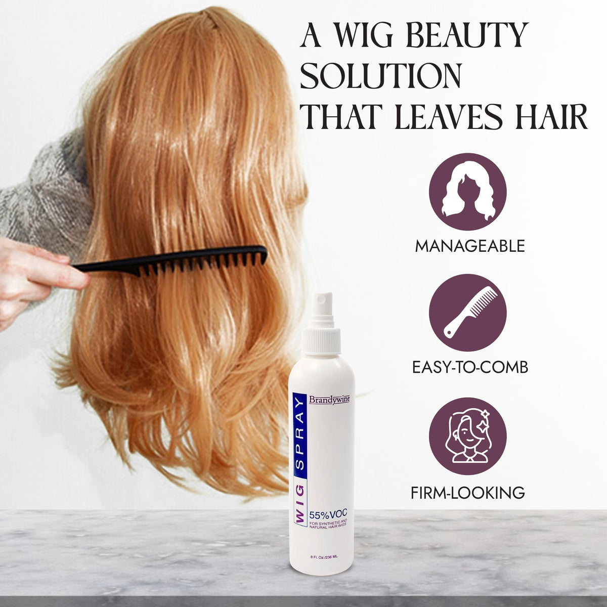 Wig Spray for Synthetic & Natural Hair Wigs U62991