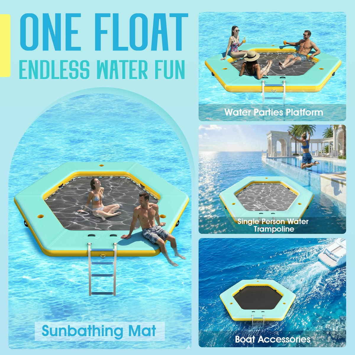10 FT Hexagon Inflatable Water Hammock A193100