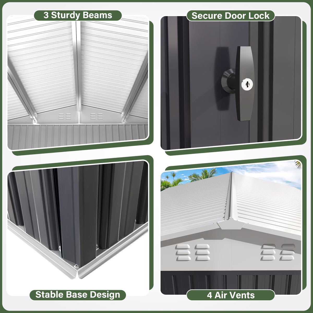9.3x13.5 FT Outdoor Storage Shed X347