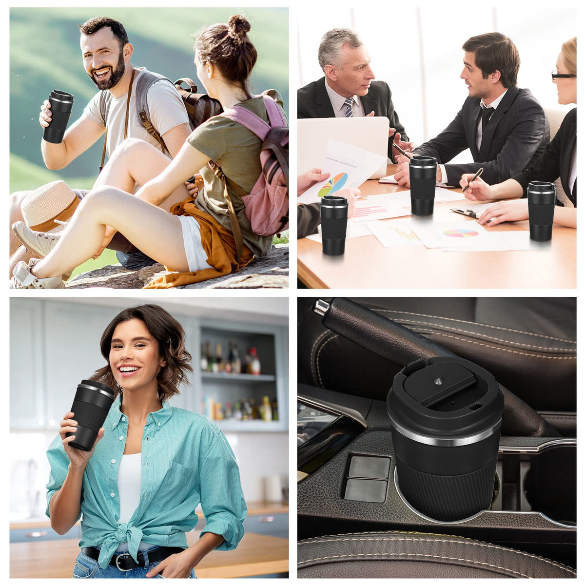 4 Pack 16 Oz Travel Coffee Mug with Lid Q2096