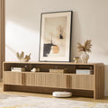 70" Fluted TV Stand with 2 Storage Cabinets F102