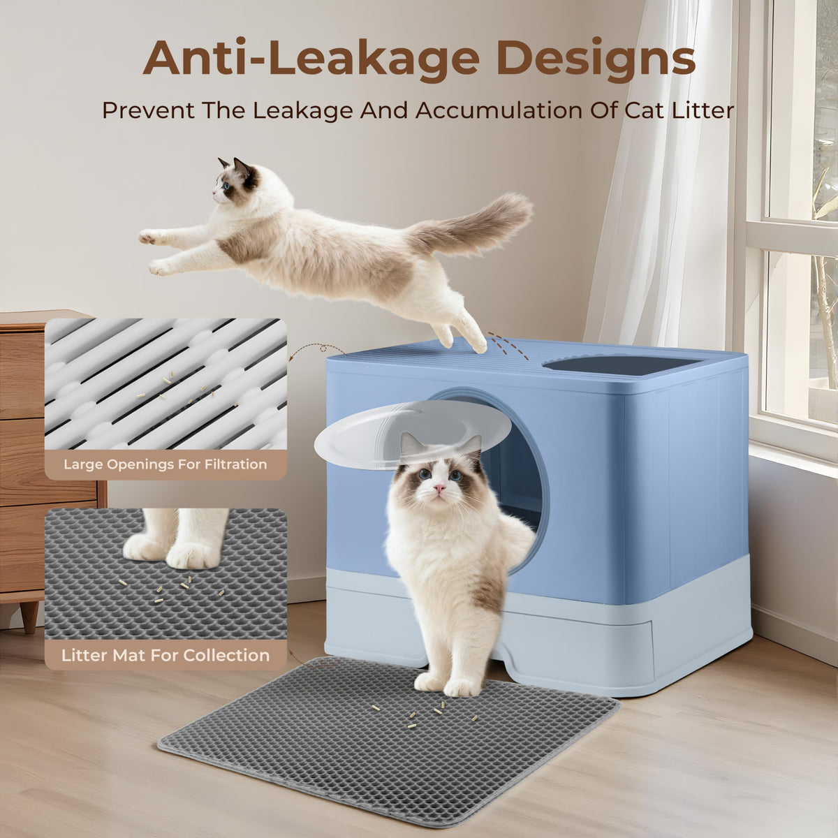 XXXL Stainless Steel Litter Box with Lid S3378