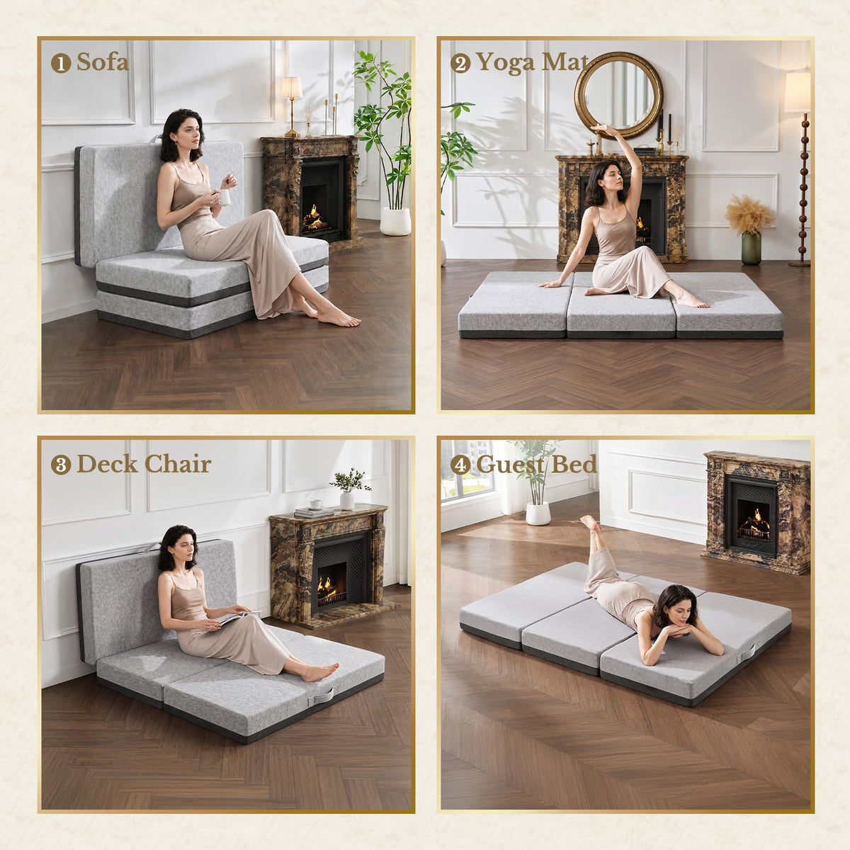 6 Inch Tri-Fold Memory Foam Mattress G9612