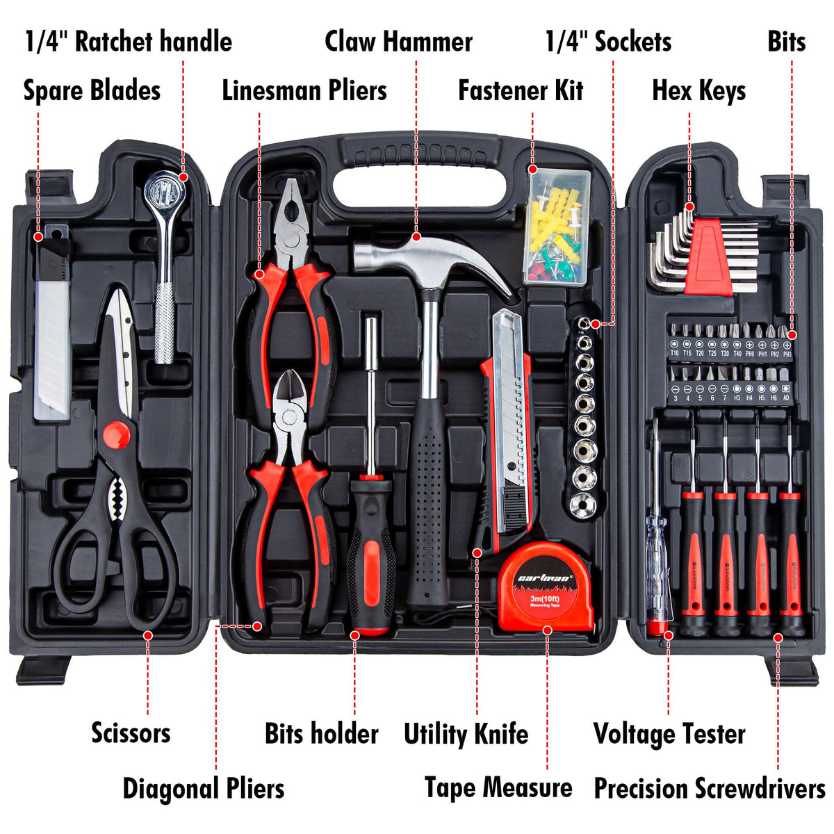 140-Piece Household Tool Kit I366