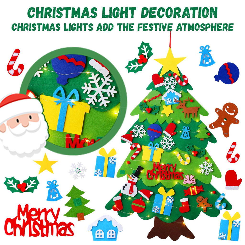 Felt Christmas Tree with 34 Ornaments R8207