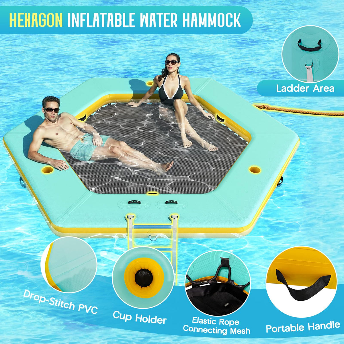 10 FT Hexagon Inflatable Water Hammock A193100