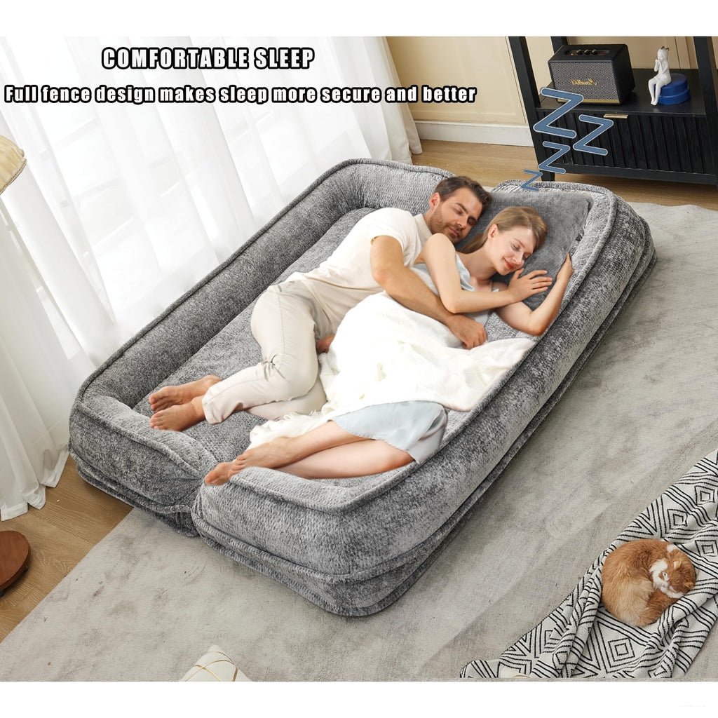 Light Gray Folding Floor Sofa Bed T829
