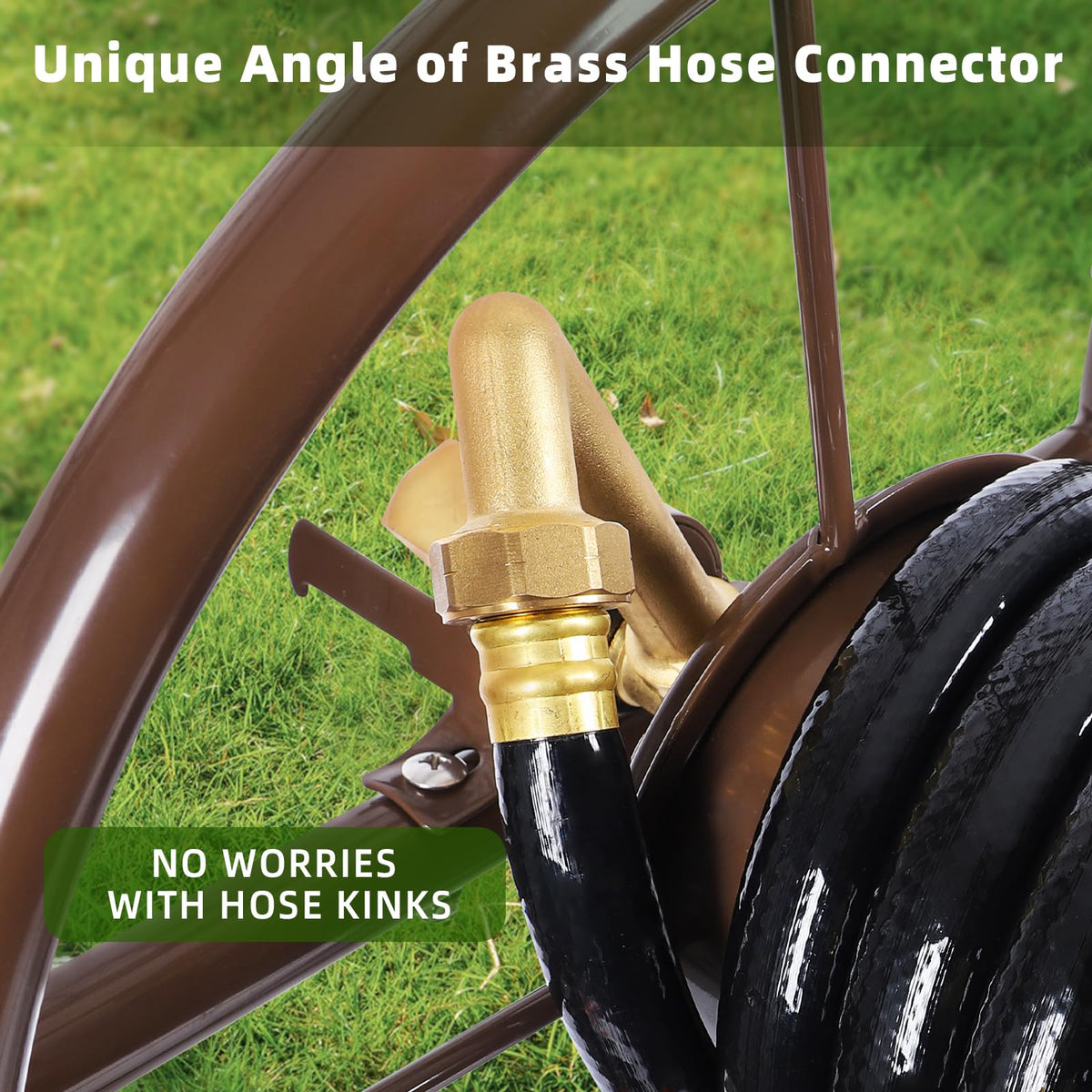 Garden Hose Reel Cart, Heavy Duty Metal with 2 Wheels, Holds 230ft 5/8" E8105