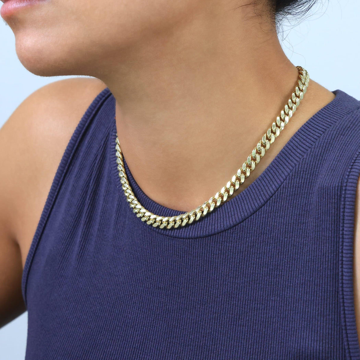 10K Yellow Gold Cuban Link Chain Necklace G563429