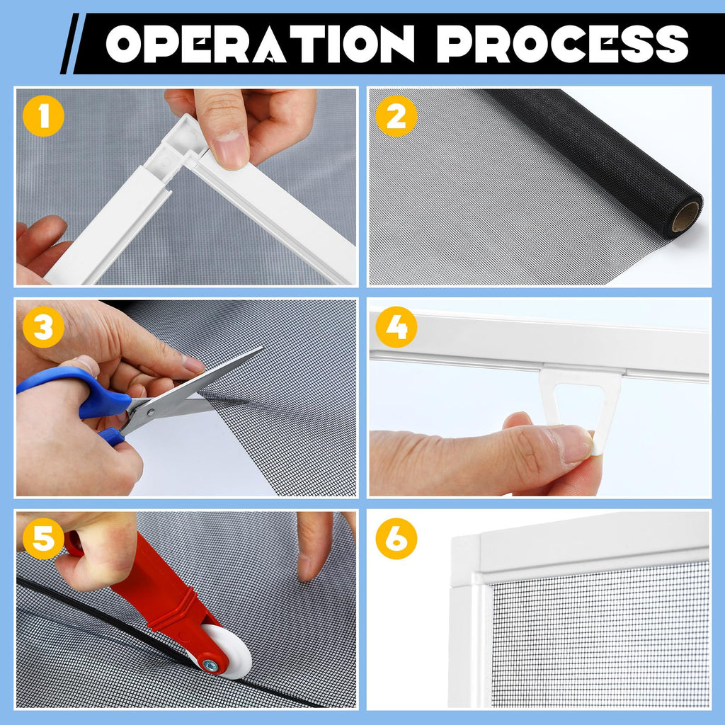 4 Pack Window Screen Kit with Aluminum Frame White 40'' X 40'' G71564