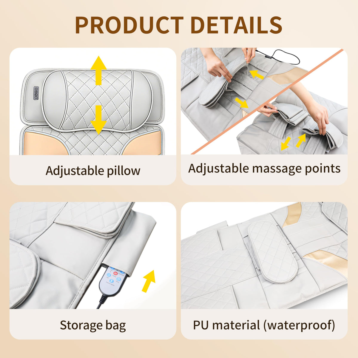 Heated Full Body Massage Mat with Movable Shiatsu Neck Massager Y847495