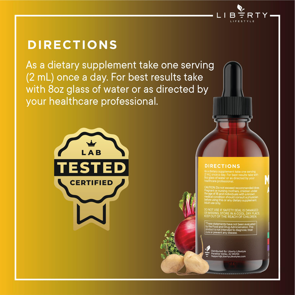 Organic Maca Root Liquid Drops with Ashwagandha 2oz B94654