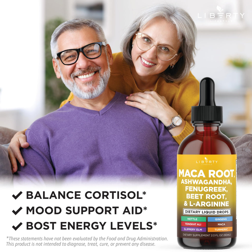 Organic Maca Root Liquid Drops with Ashwagandha 2oz B94654