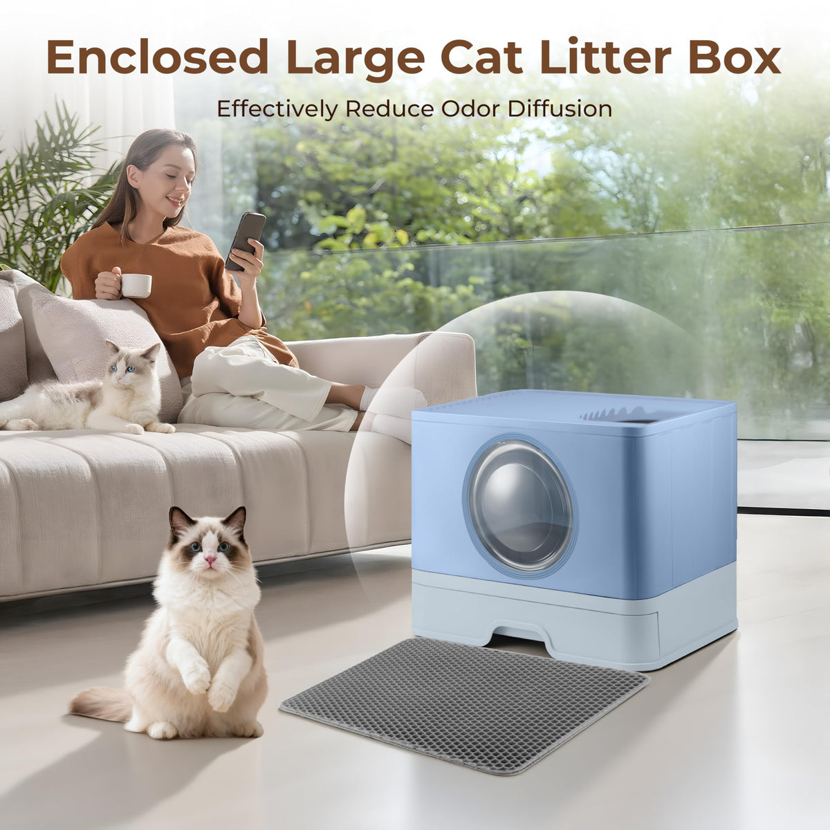 XXXL Stainless Steel Litter Box with Lid S3378
