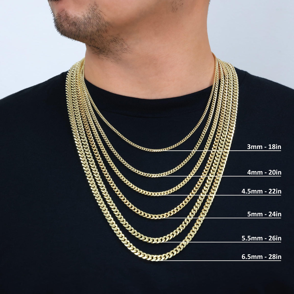 10K Yellow Gold Cuban Link Chain Necklace G563429