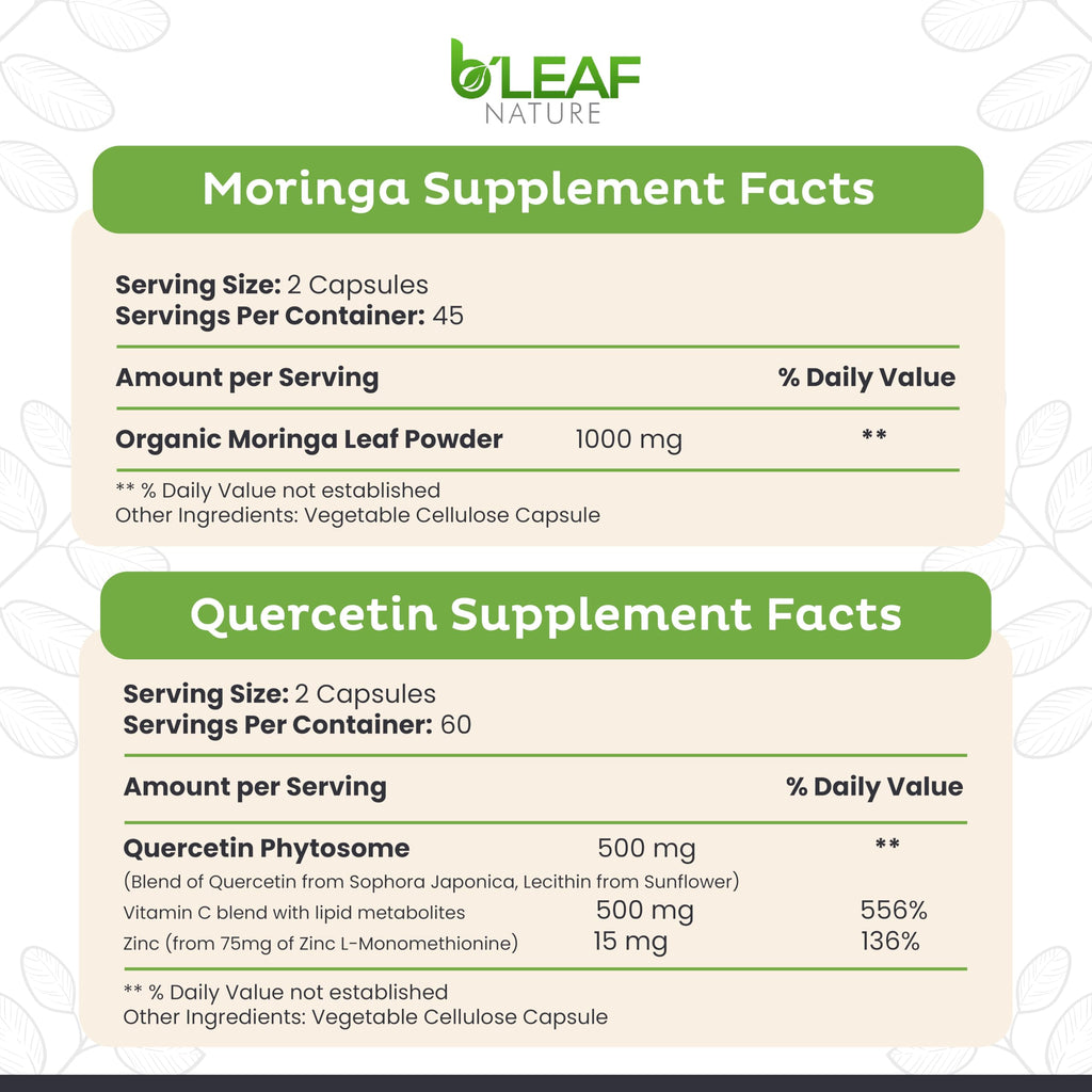 Moringa and Quercetin 1000mg Vegan Capsules G36786