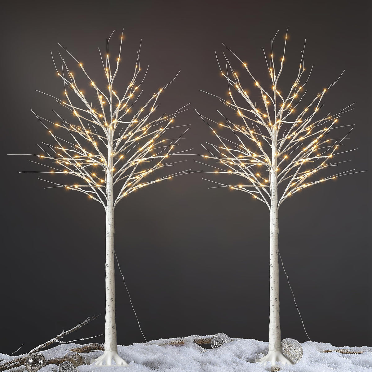 White Birch Tree with Lights, 2PCS U73356