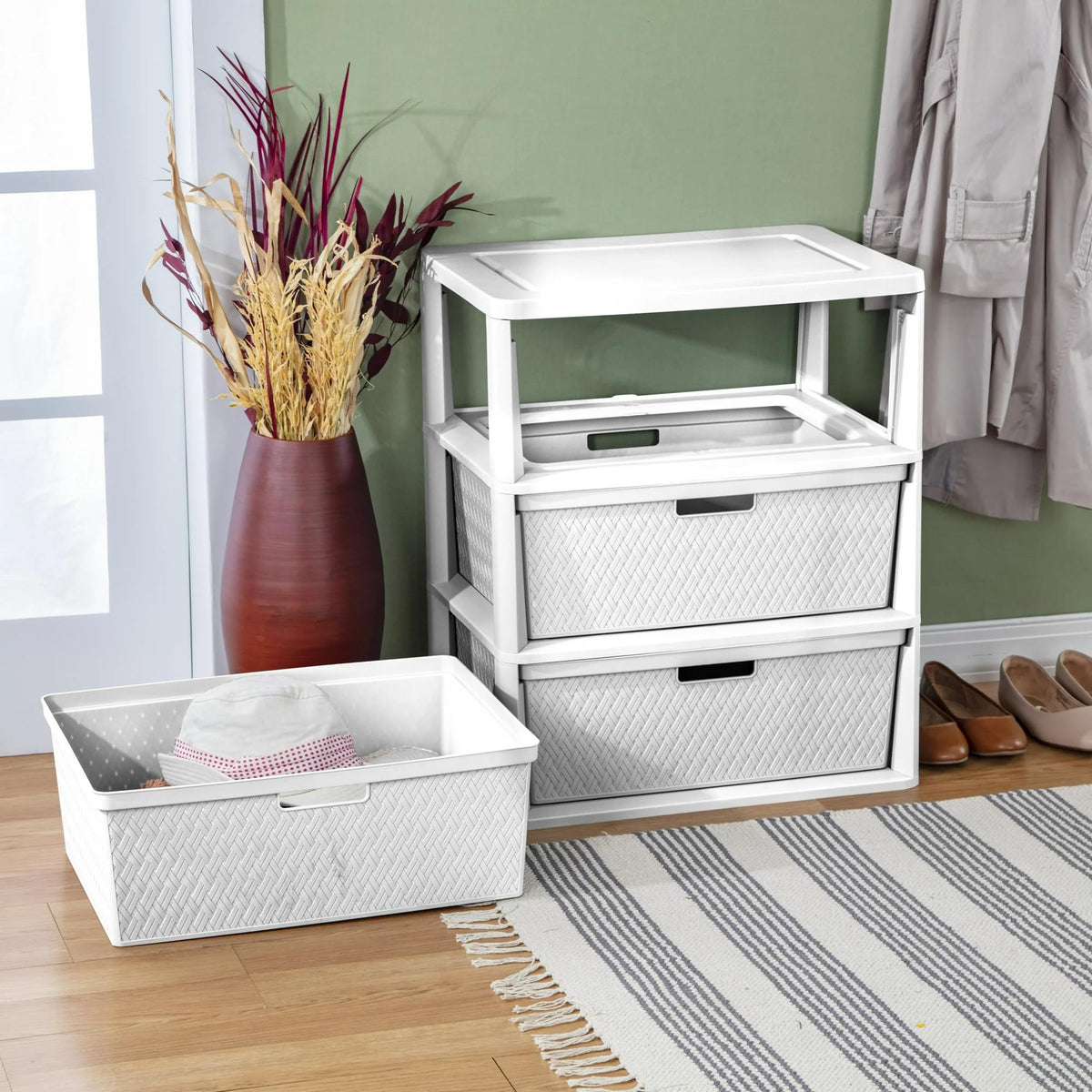 White 3 Drawer Storage Unit W81727