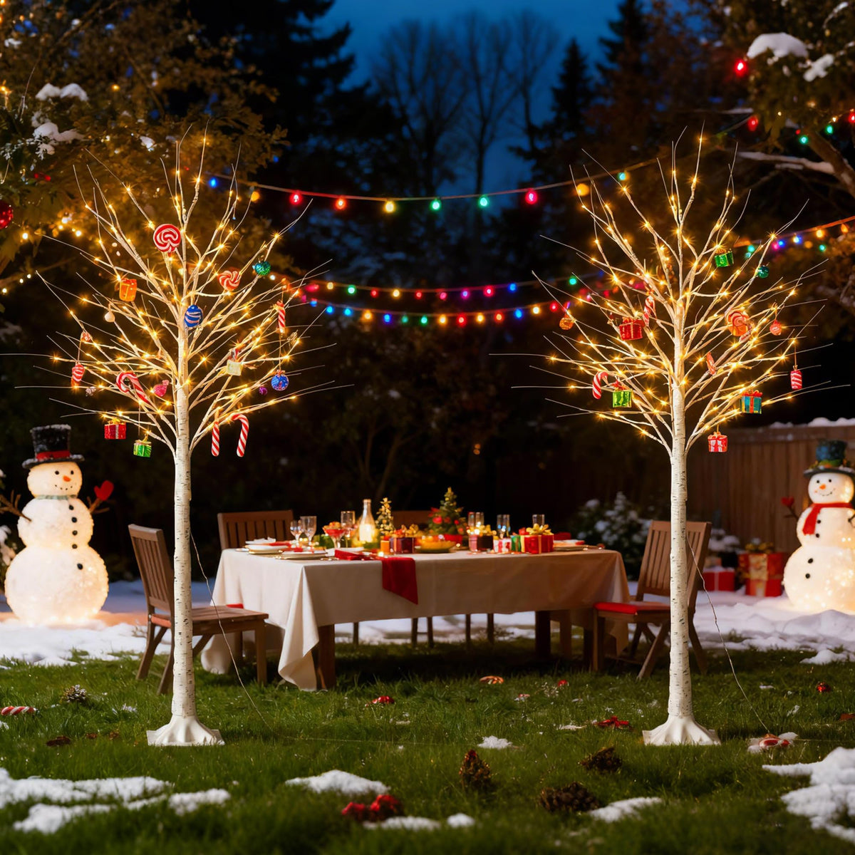 White Birch Tree with Lights, 2PCS U73356