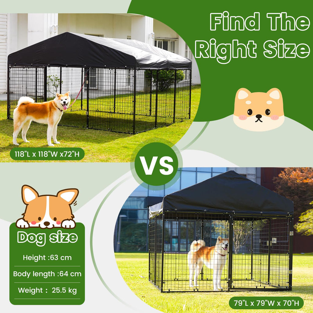 79” x 79” Large Outdoor Dog Enclosure M4664
