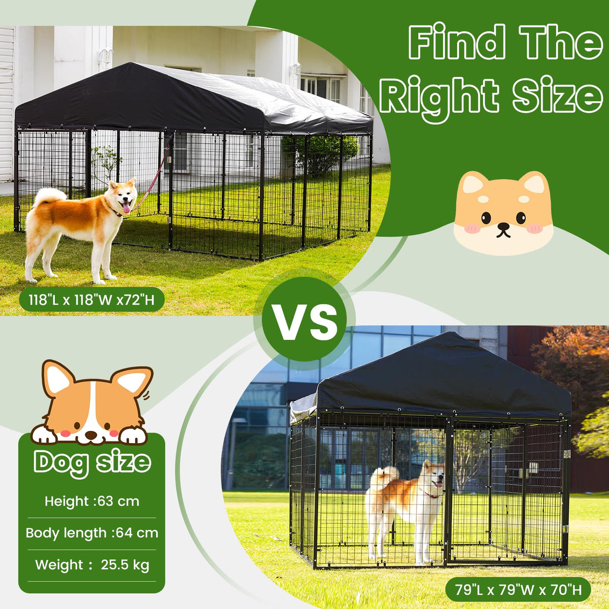 79” x 79” Large Outdoor Dog Enclosure M4664