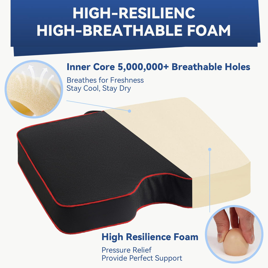 3.5" Extra Thick Resilient Foam Stadium Seat Cushion 2Pcs Red R725