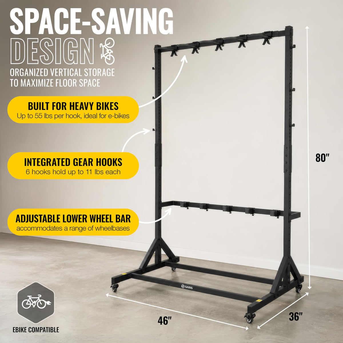 Freestanding 5-Bike Rack D5585