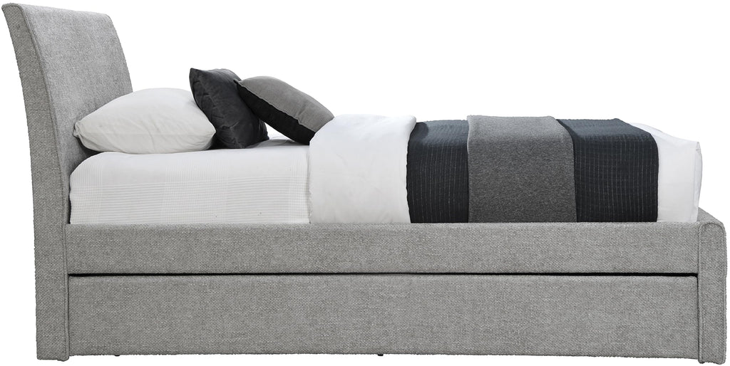 Grey Chenille Twin Trundle Bed W672