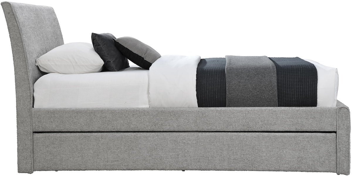 Grey Chenille Twin Trundle Bed W672