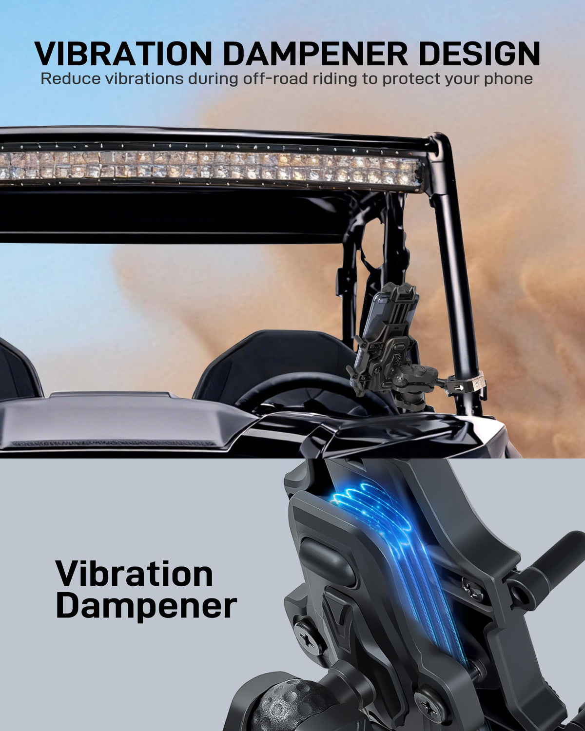 Anti-Theft UTV Phone Mount with Vibration Dampener J32170
