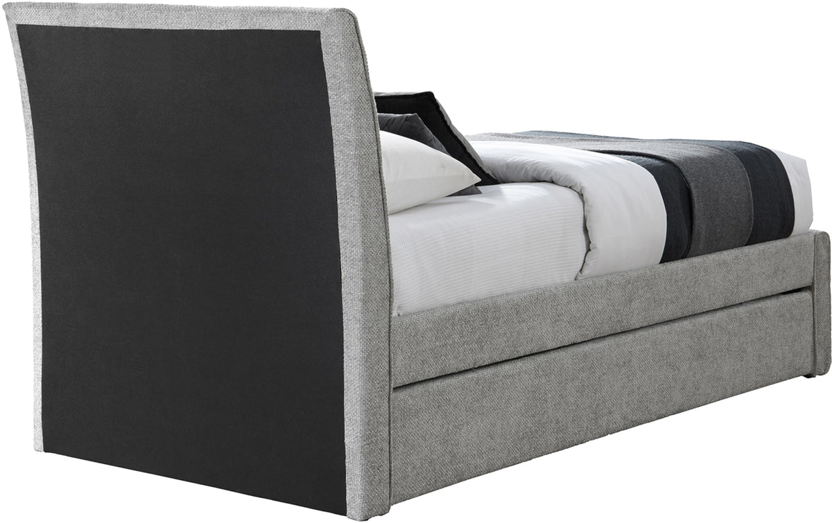 Grey Chenille Twin Trundle Bed W672