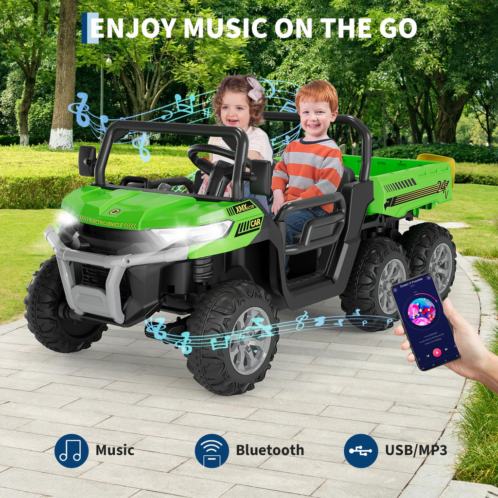 24V 2-Seater 6-Wheel Ride On Dump Truck with Remote Control R300788