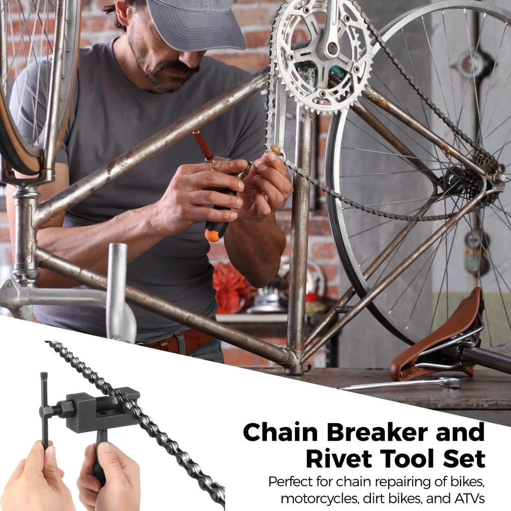 15 Pc Motorcycle Chain Breaker Tool Kit with Storage Box U132699