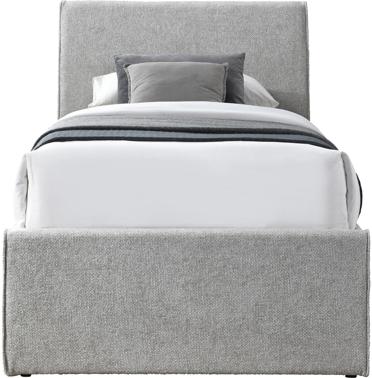 Grey Chenille Twin Trundle Bed W672