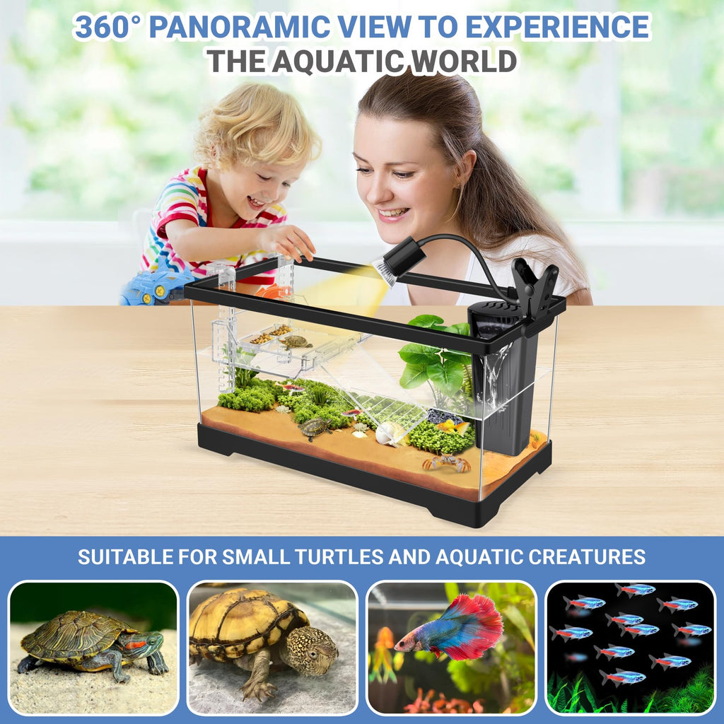 Aquatic Turtle Tank with Lamp and Filter Kit G283