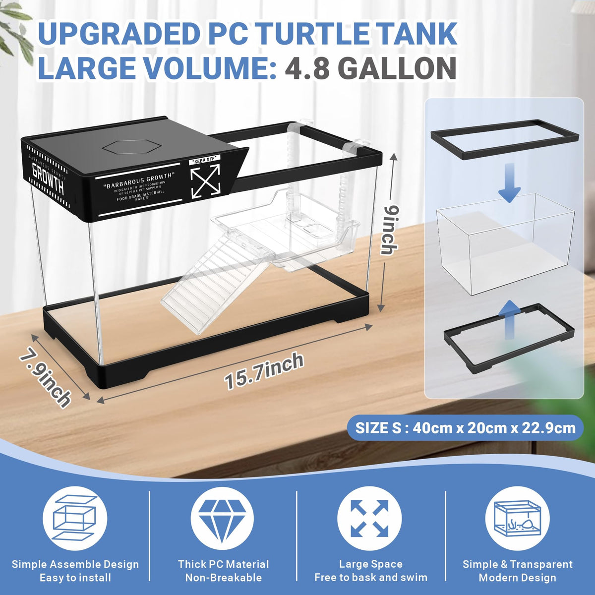 Aquatic Turtle Tank with Lamp and Filter Kit G283