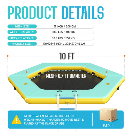 10 FT Hexagon Inflatable Water Hammock A193100