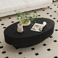 Black Modern Wood Oval Coffee Table Y380367