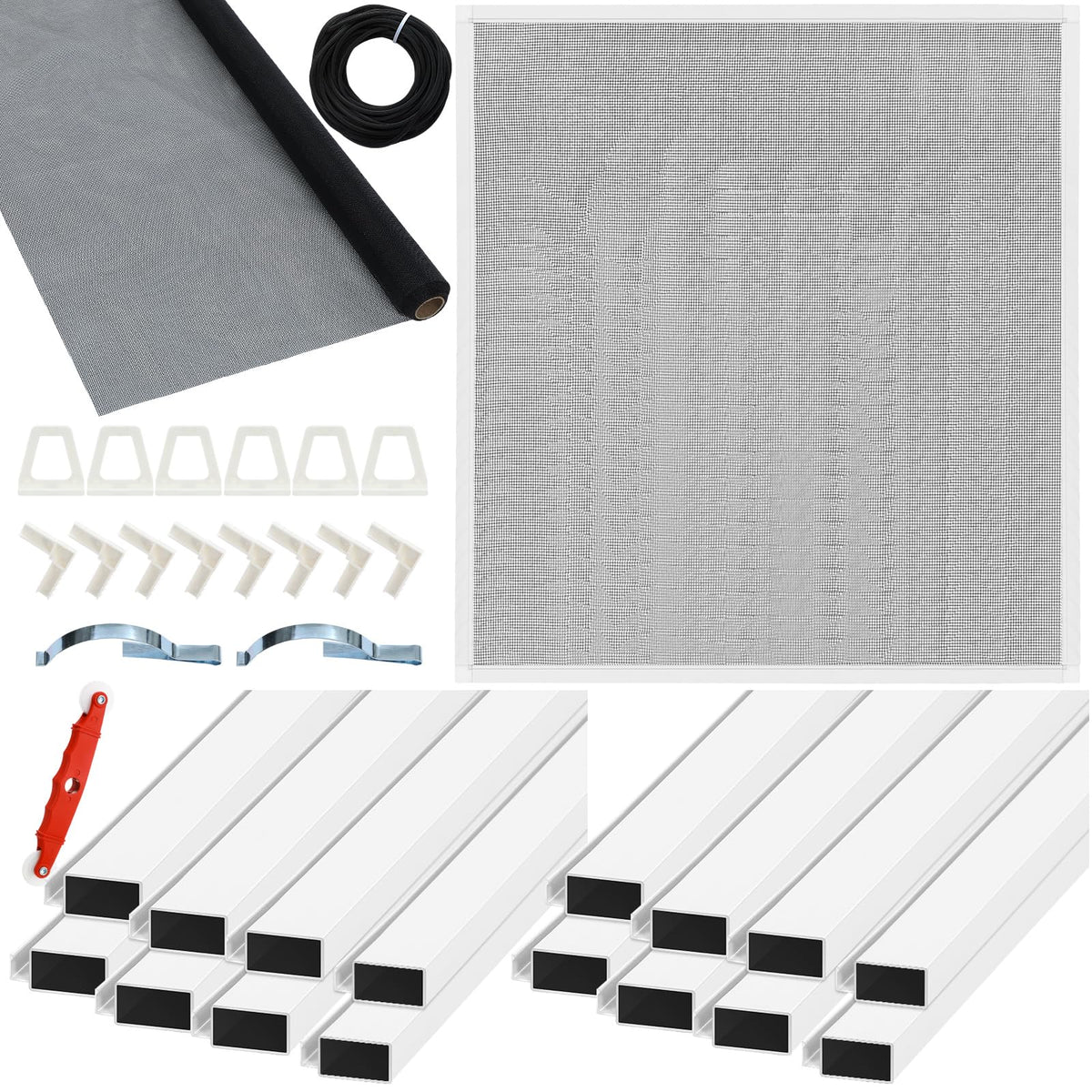 4 Pack Window Screen Kit with Aluminum Frame White 40'' X 40'' G71564