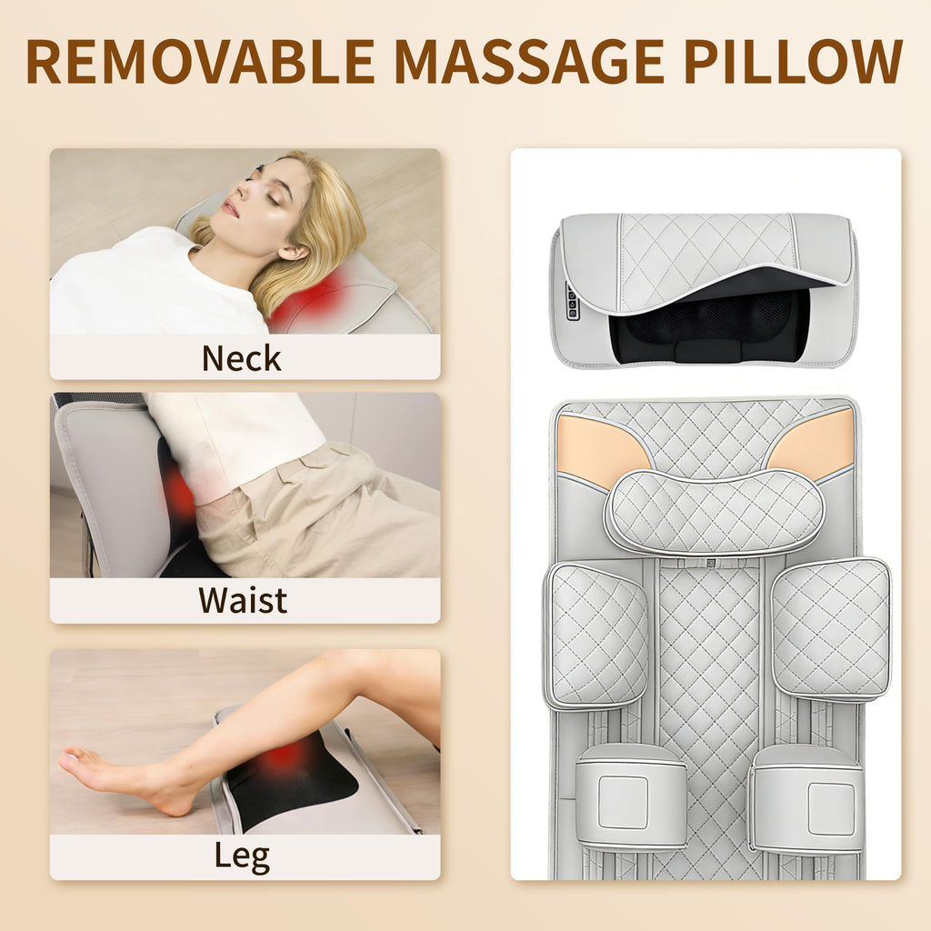 Heated Full Body Massage Mat with Movable Shiatsu Neck Massager Y847495