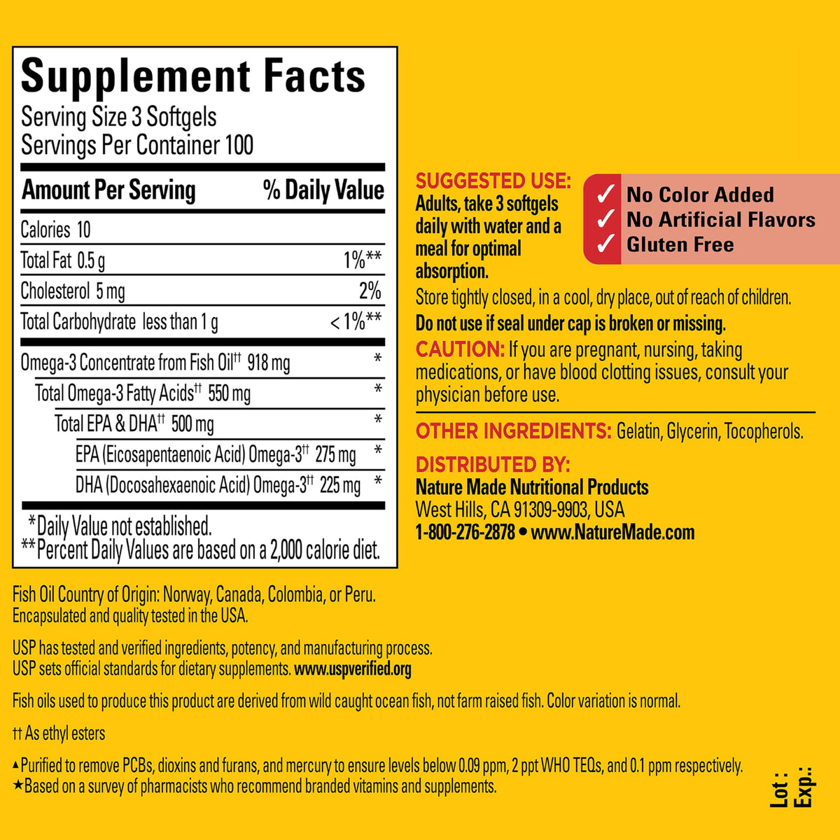 Omega 3 Fish Oil Supplements 550mg 300 Softgels X98368