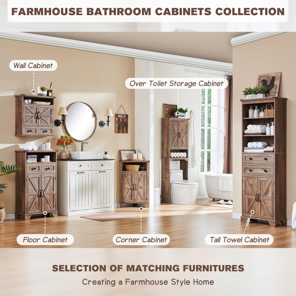 67" Over Toilet Storage Bathroom Cabinet L197