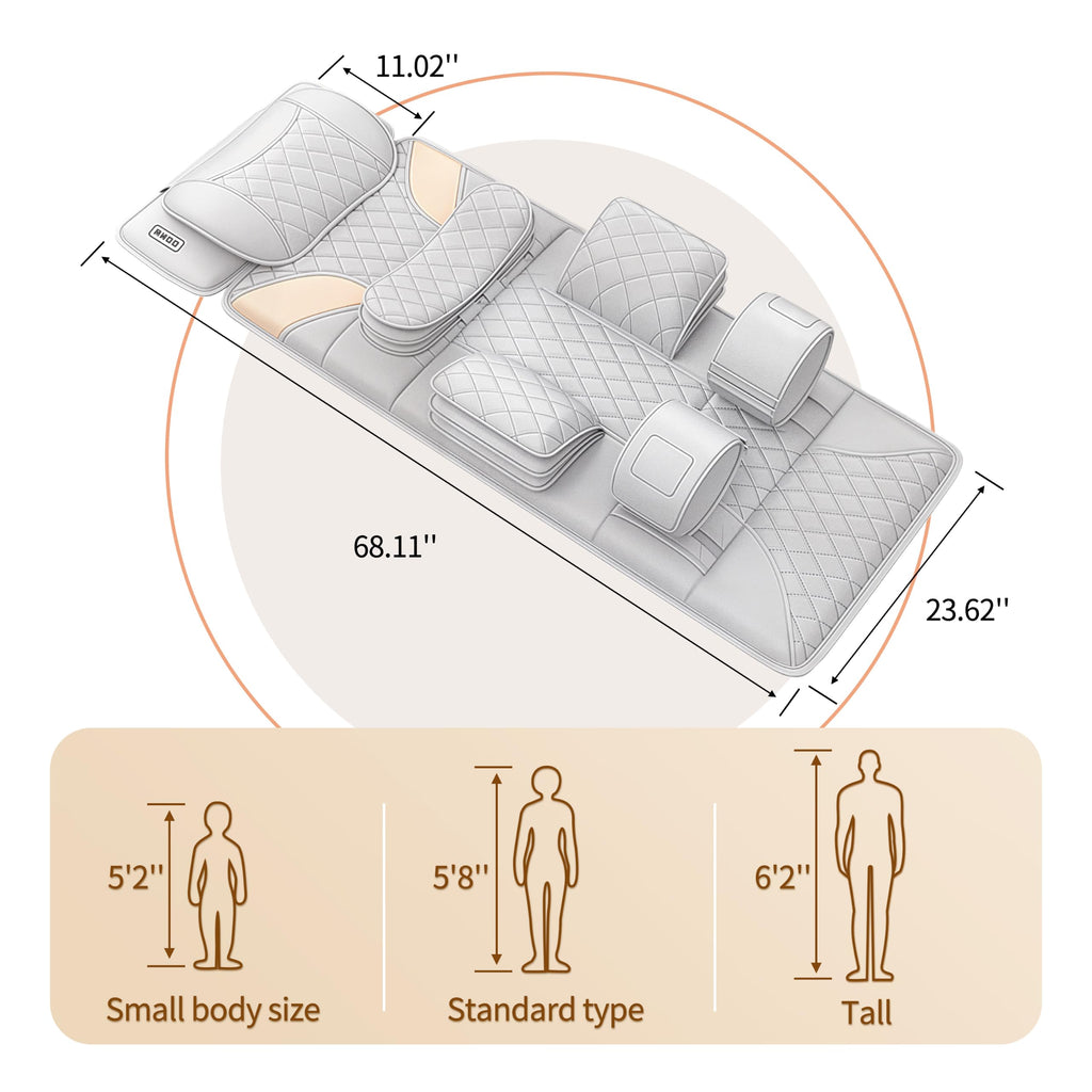 Heated Full Body Massage Mat with Movable Shiatsu Neck Massager Y847495