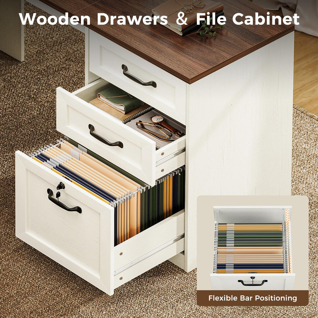 68 Inch L Shaped Executive Desk with Drawers G45649