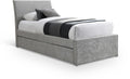 Grey Chenille Twin Trundle Bed W672