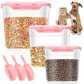 3 Pieces Plastic Pet Food Storage Containers with Spoon G466