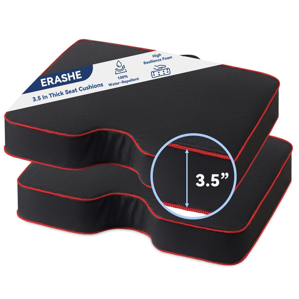 3.5" Extra Thick Resilient Foam Stadium Seat Cushion 2Pcs Red R725