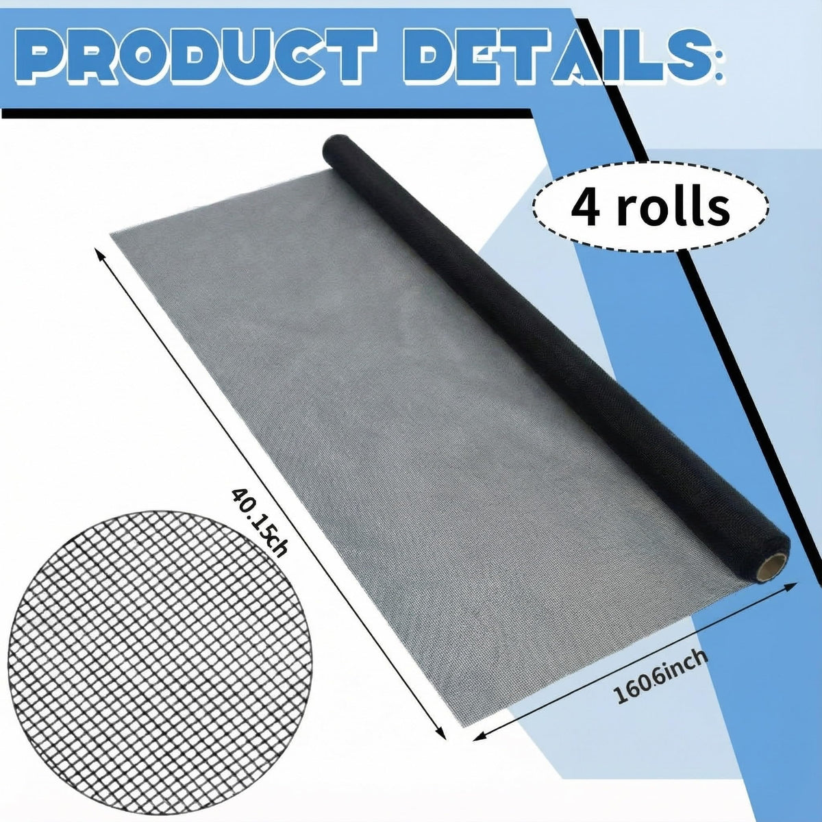 4 Pack Window Screen Kit with Aluminum Frame White 40'' X 40'' G71564