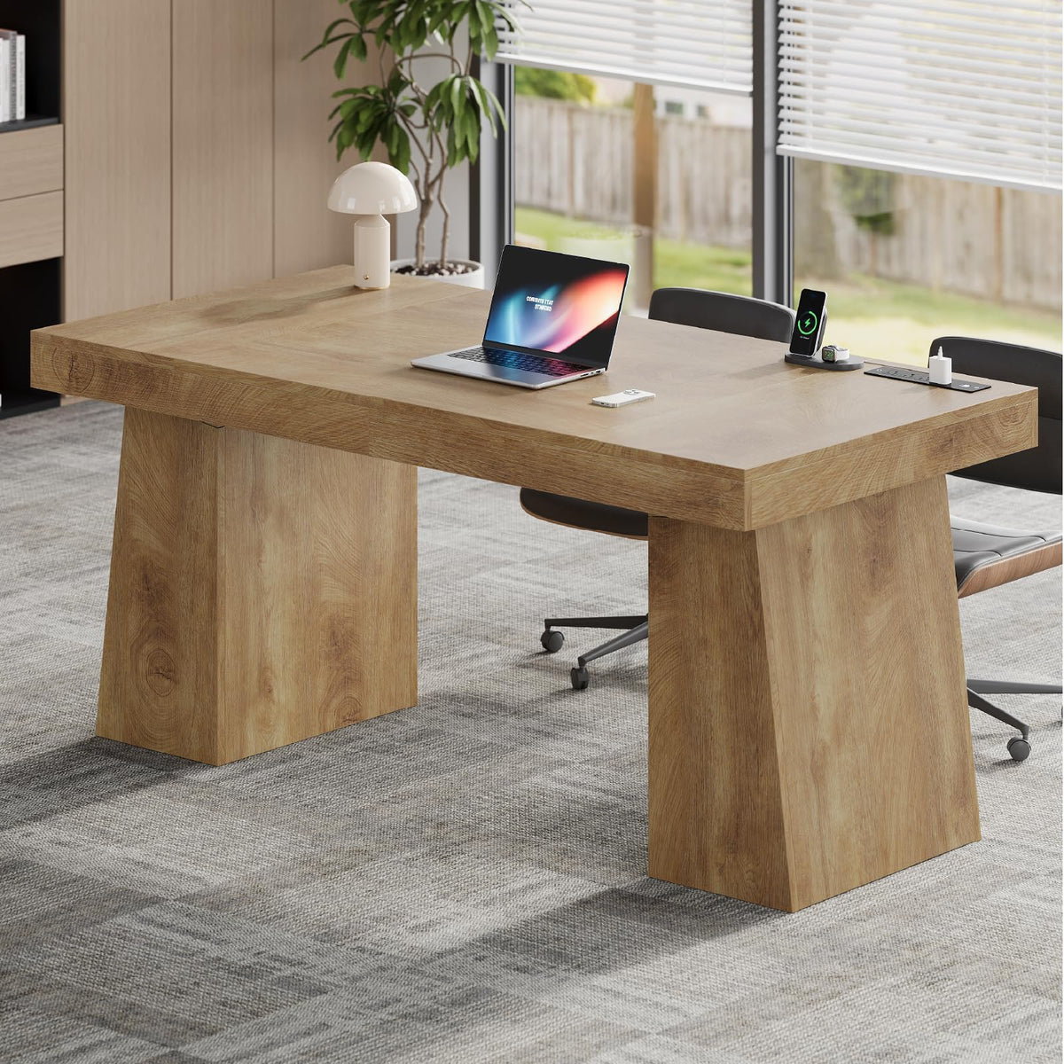 55.9" Executive Desk with Storage & Power Outlets L457437